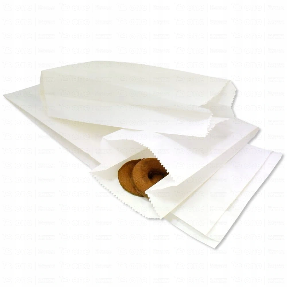 Torebki papierowe 150x60x290 fałdowe białe - 1000 szt.