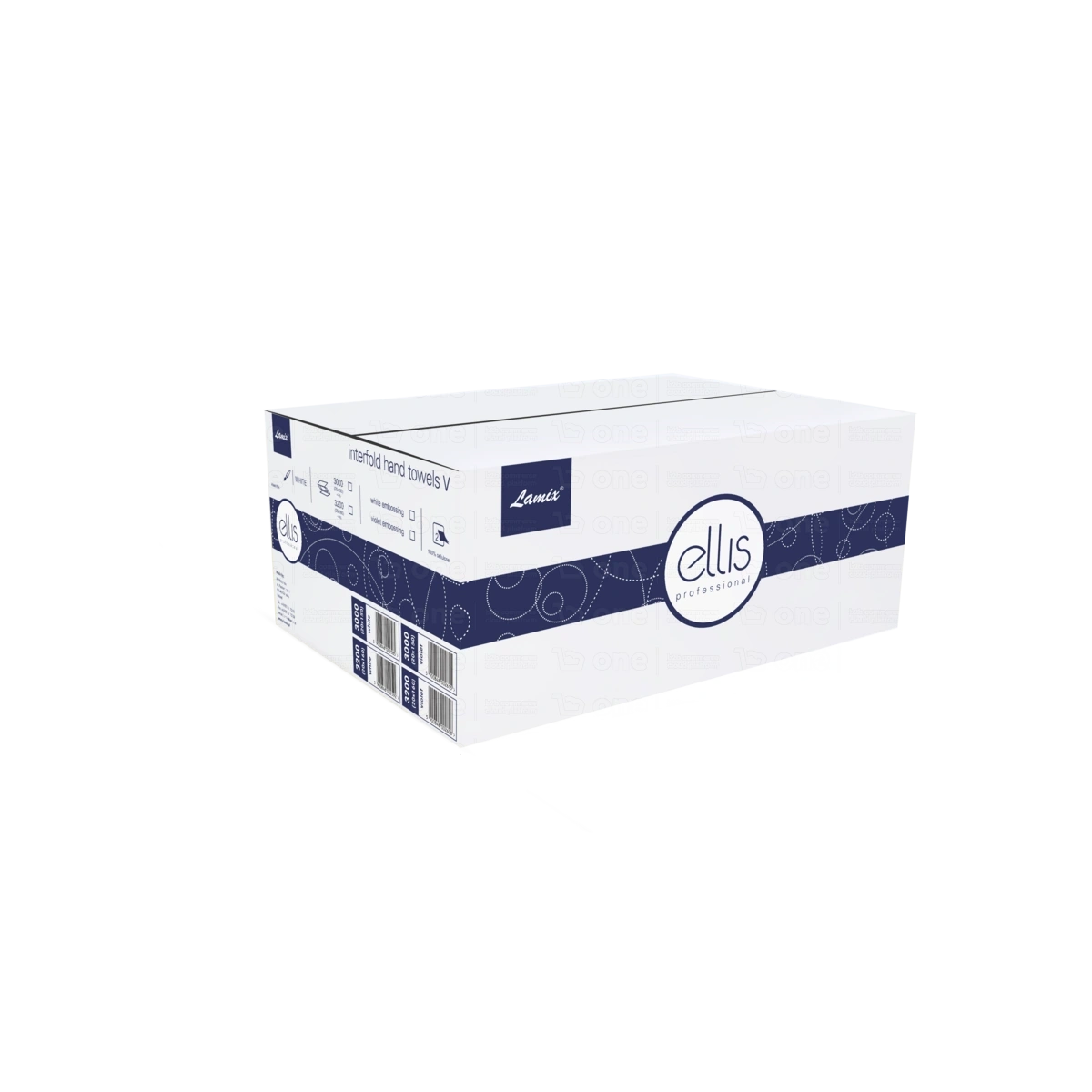 Ręcznik papierowy ZZ 2-warstwowy biały 21x24 cm - 3000 listków LA 2585 ELLIS PROFESSIONAL