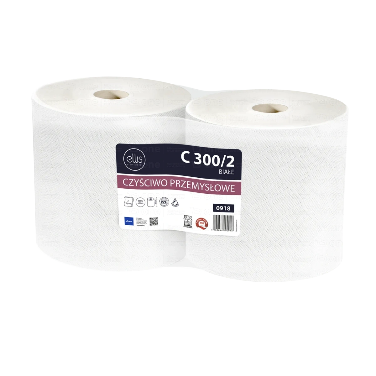 Czyściwo papierowe przemysłowe 290 m Ø28 cm 2-warstwowe białe - 2 szt. LA 0918 ELLIS PROFESSIONAL C300/2