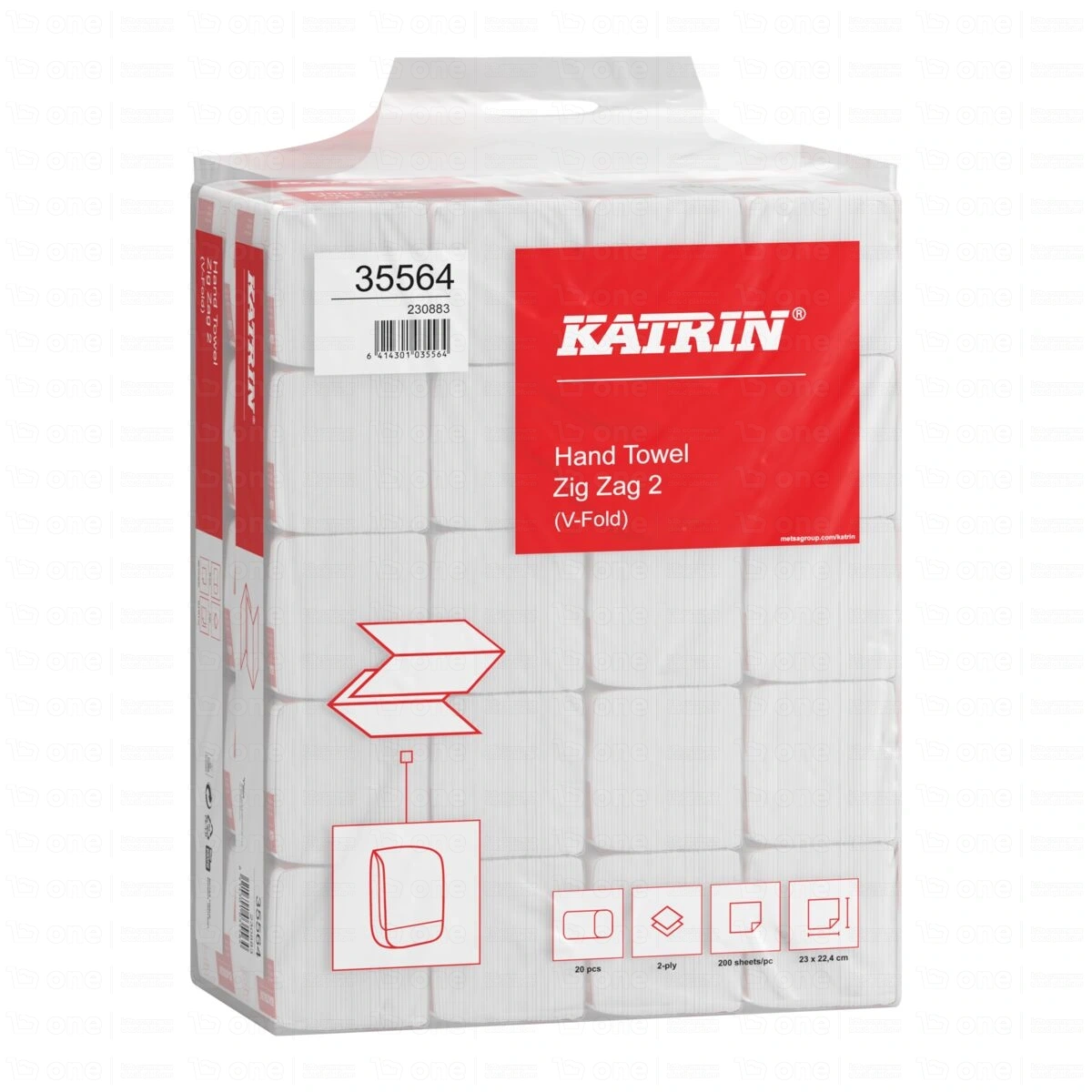 Ręcznik papierowy ZZ Handy Pack 2-warstwowy biały 23x22,4 cm - 4000 listków MT35564 KATRIN