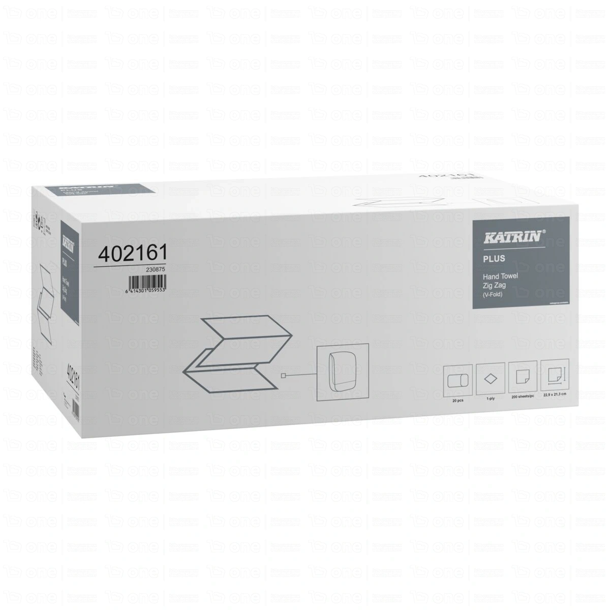 Ręcznik papierowy ZZ 1-warstwowy super biały 21,3x22,9 cm - 4000 listków MT402161 KATRIN PLUS