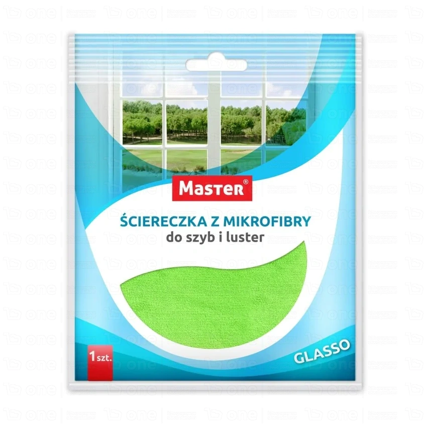 Ścierka z mikrofibry GLASSO do szyb i luster 34x34 cm 300 g/m² mix kolorów S033 MASTER