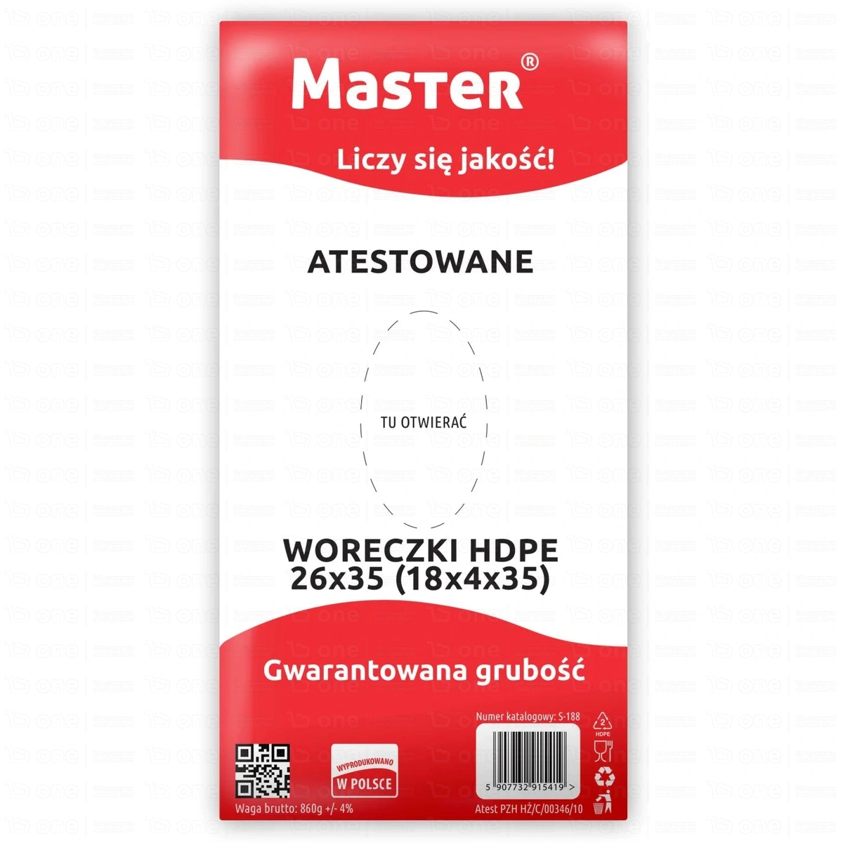 Woreczki HDPE 26x35 cm 7 µm - 800 szt. S188 MASTER