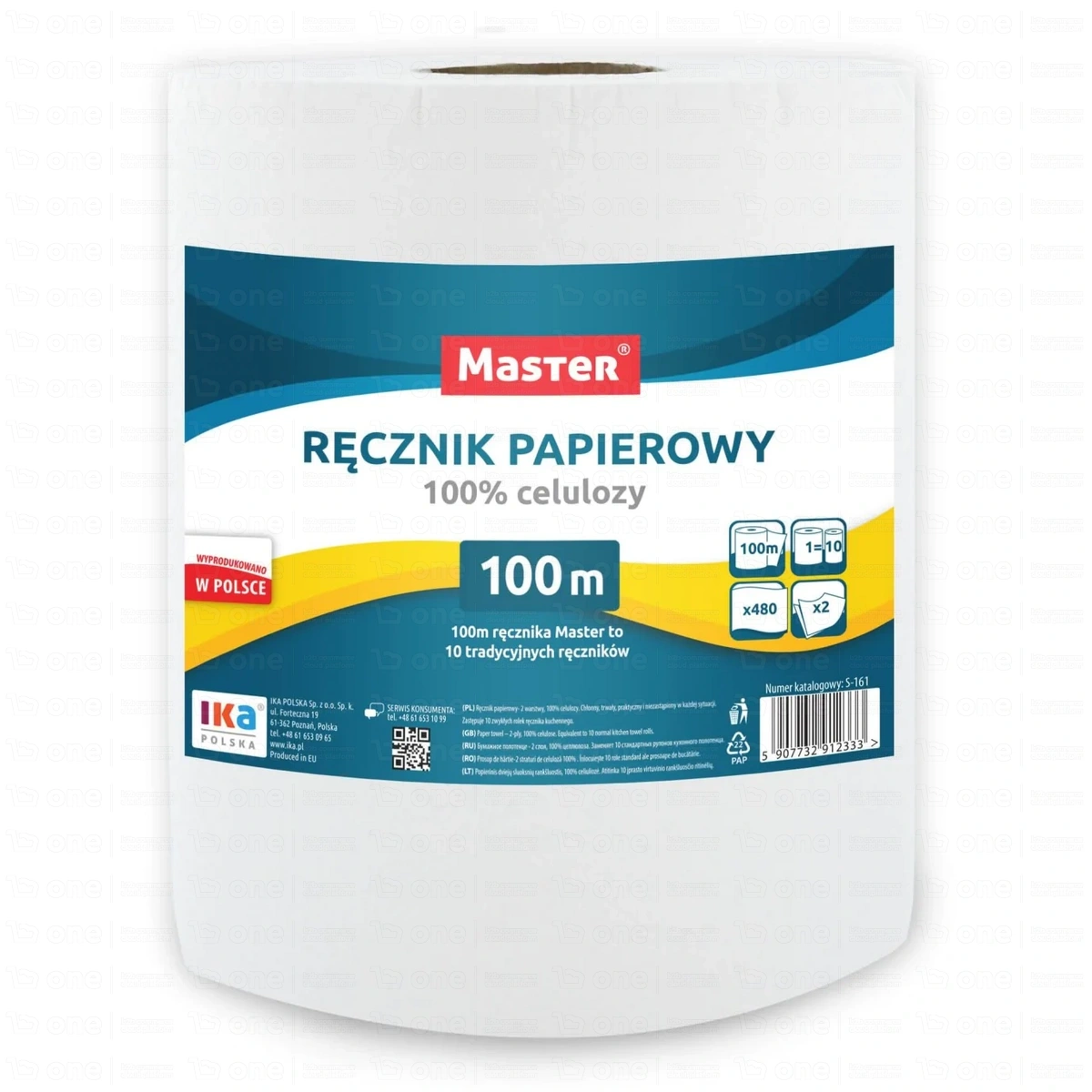Ręcznik kuchenny w rolce 100 m Ø18 cm 2-warstwowy biały - 1 szt. S300 MASTER